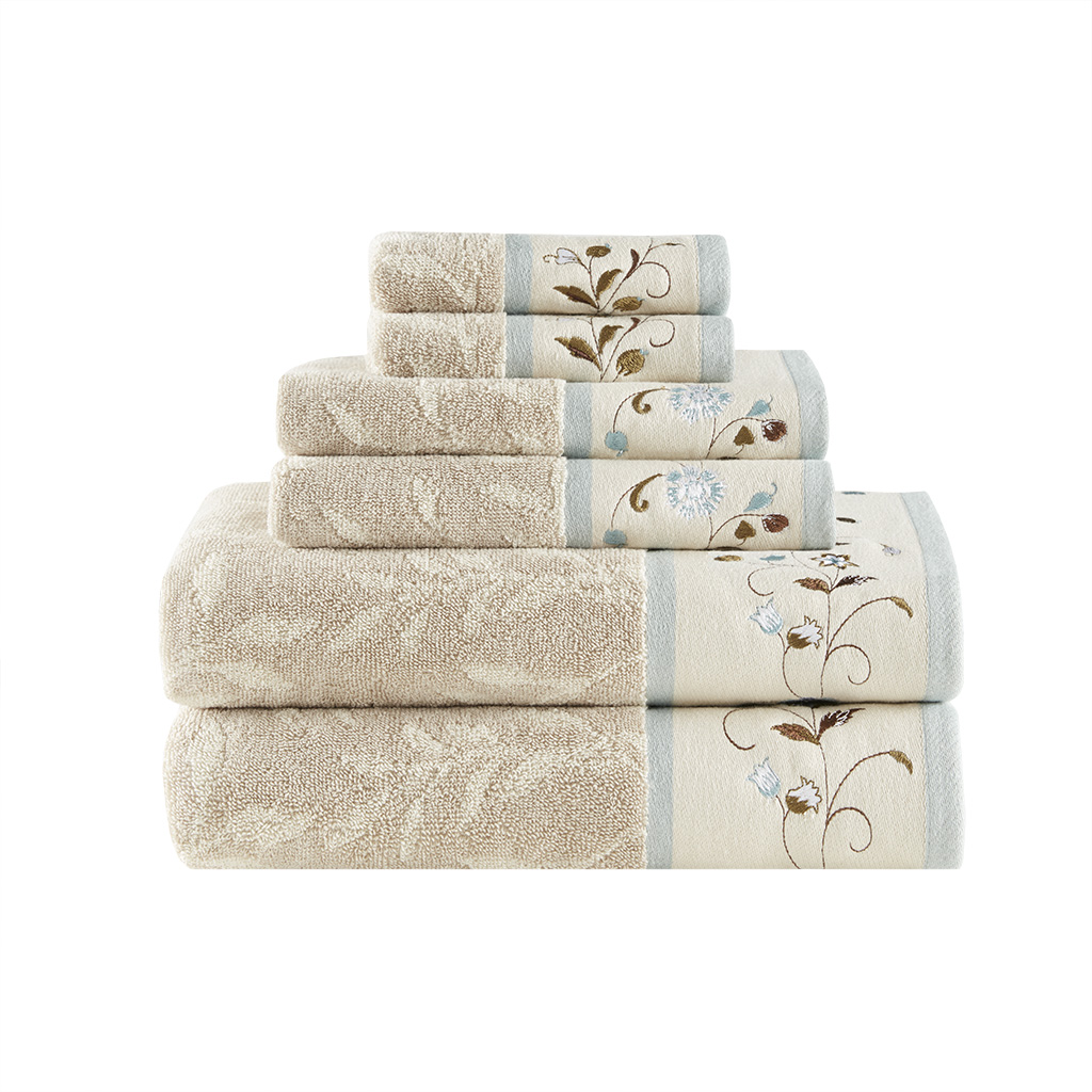 Madison Park - Serene Embroidered Cotton Jacquard 6 Piece Towel Set - Blue - See below
Madison Park - Serene Embroidered Cotton Jacquard 6 Piece Towel Set - Blue - See below