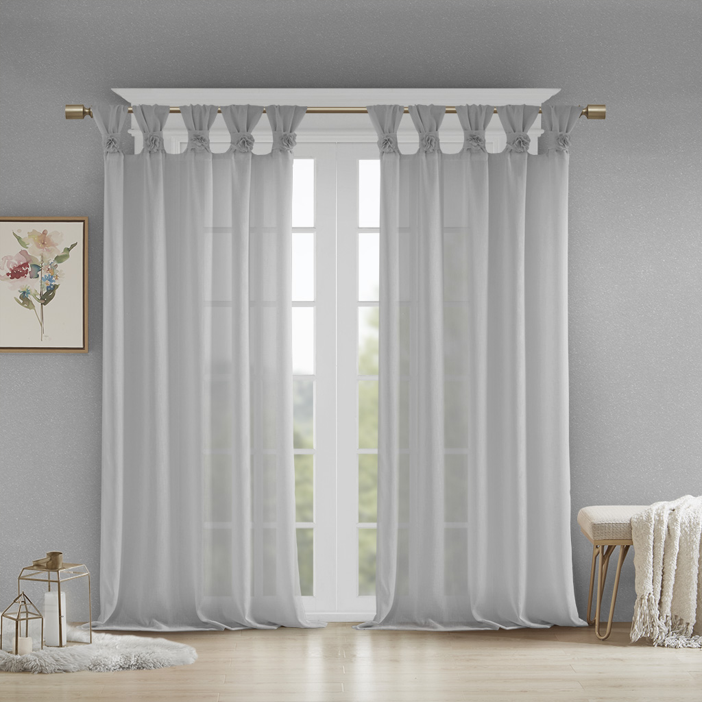 Madison Park - Rosette Floral Embellished Cuff Tab Top Solid Window Panel - Grey - 50x63
Madison Park - Rosette Floral Embellished Cuff Tab Top Solid Window Panel - Grey - 50x63