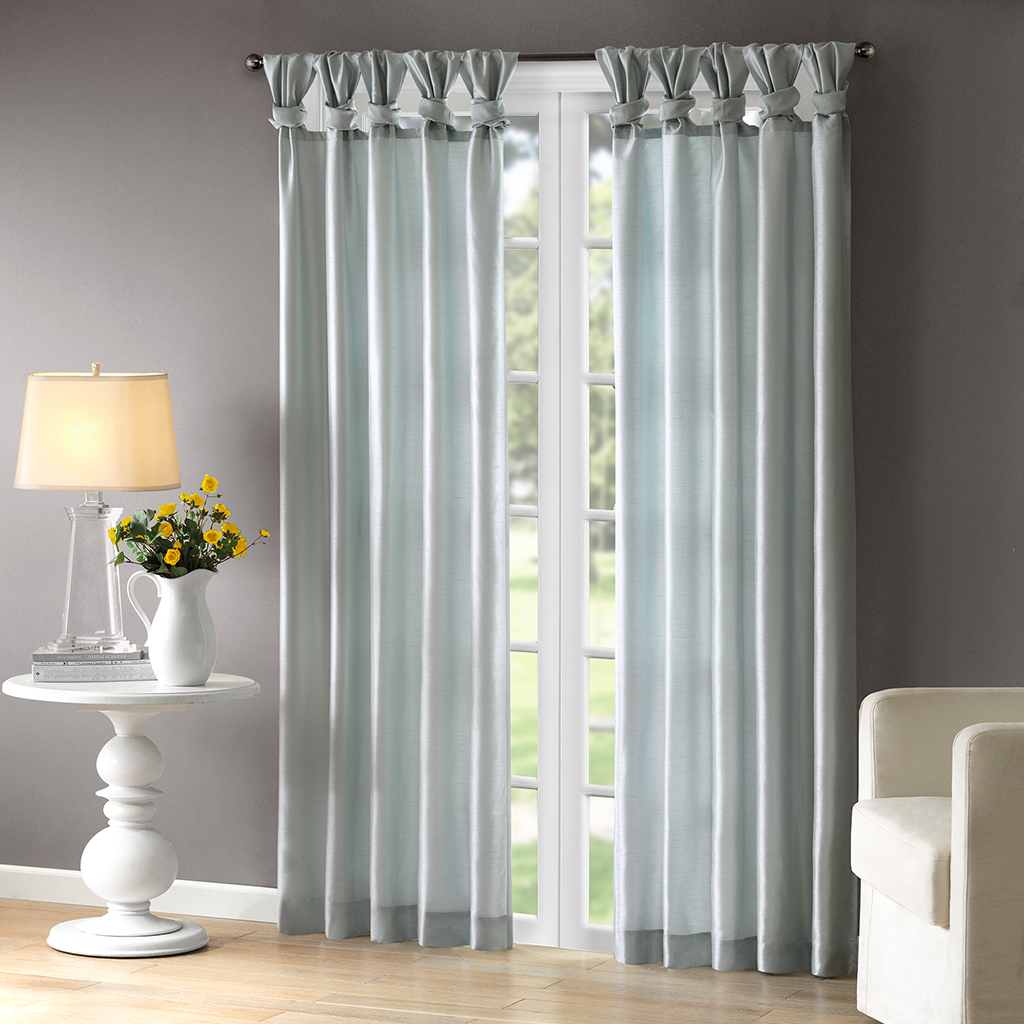 Madison Park - Emilia Twist Tab Lined Window Curtain - Dusty Aqua - 108" Panel
Madison Park - Emilia Twist Tab Lined Window Curtain - Dusty Aqua - 108" Panel