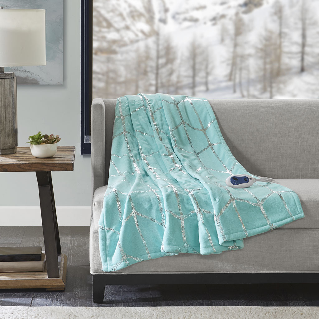 True North by Sleep Philosophy - Raina Heated Metallic Print Throw - Aqua - 50x60
True North by Sleep Philosophy - Raina Heated Metallic Print Throw - Aqua - 50x60