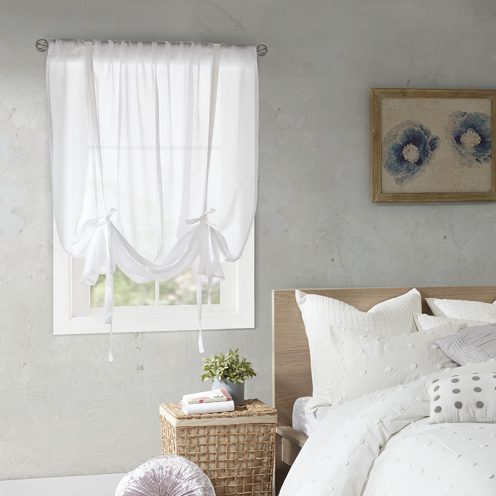 Intelligent Design - Halle Vertical Tie-Up Rod Pocket Sheer Window Curtain - White - 45"W x 63"L
Intelligent Design - Halle Vertical Tie-Up Rod Pocket Sheer Window Curtain - White - 45"W x 63"L