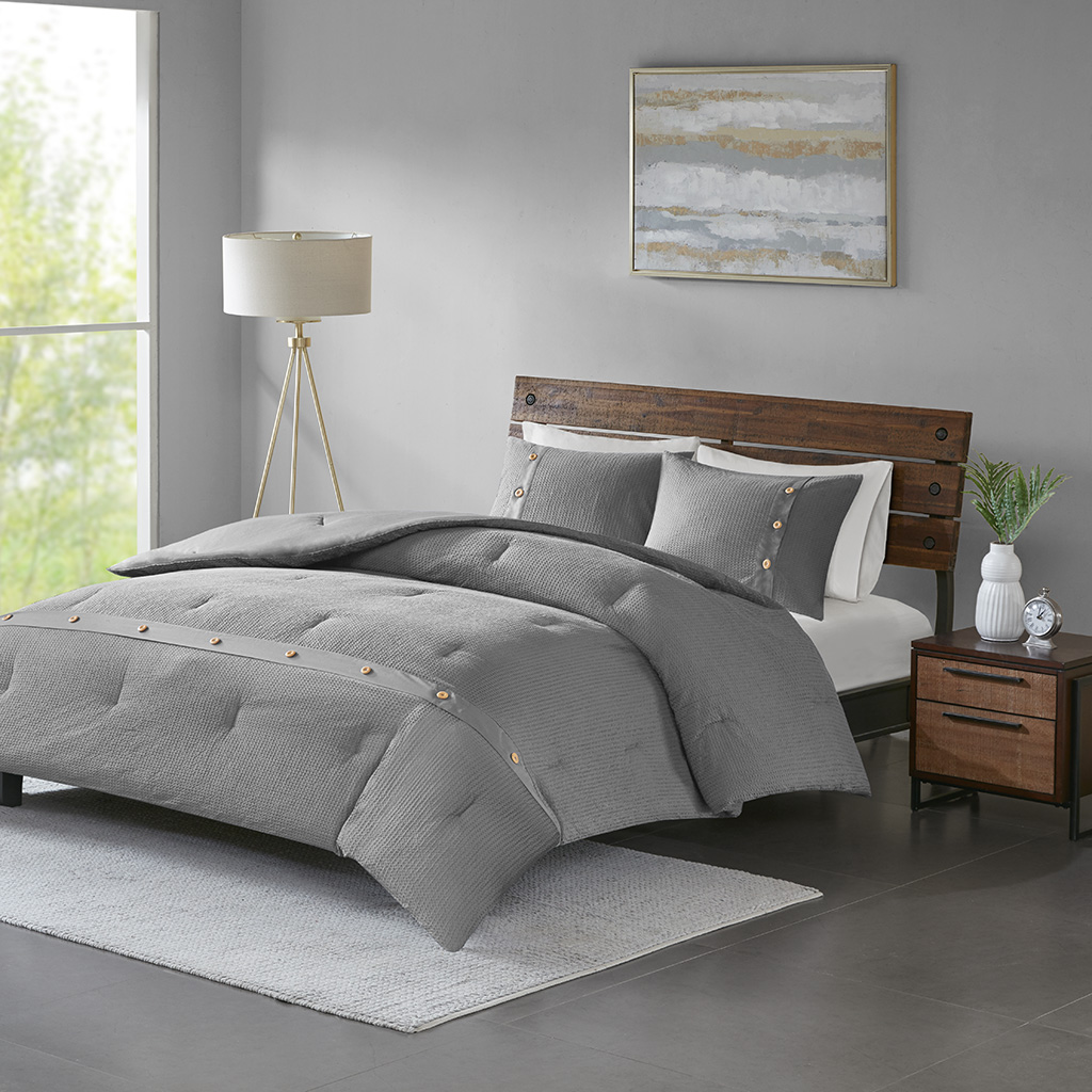 Madison Park - Finley 3 Piece Cotton Waffle Weave Comforter Set - Grey - King/Cal King
Madison Park - Finley 3 Piece Cotton Waffle Weave Comforter Set - Grey - King/Cal King