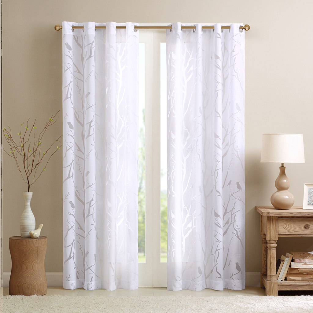 Madison Park - Averil Grommet Top Sheer Bird on Branches Burnout Window Curtain - White - 63" Panel
Madison Park - Averil Grommet Top Sheer Bird on Branches Burnout Window Curtain - White - 63" Panel
