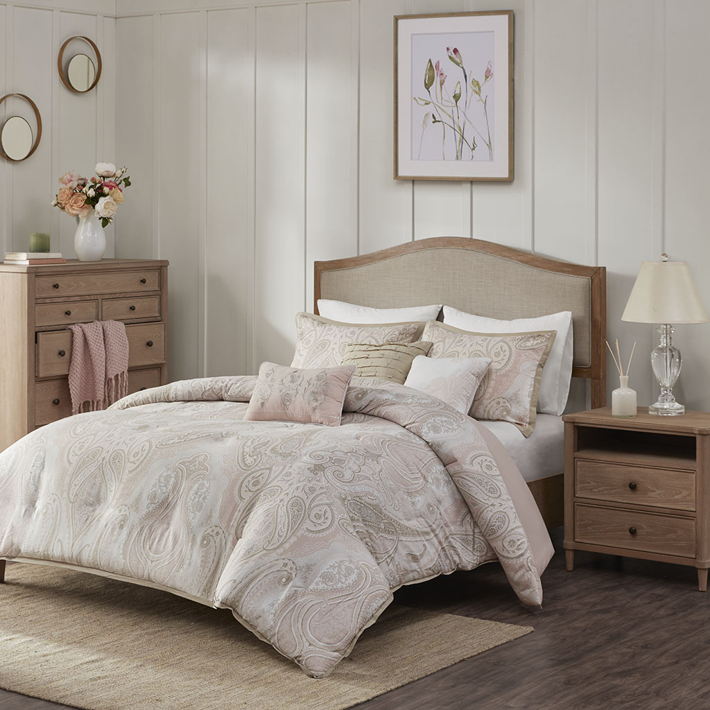Madison Park - Samir 6 Piece Cotton Printed Duvet Cover Set - Blush - King/Cal King
Madison Park - Samir 6 Piece Cotton Printed Duvet Cover Set - Blush - King/Cal King
