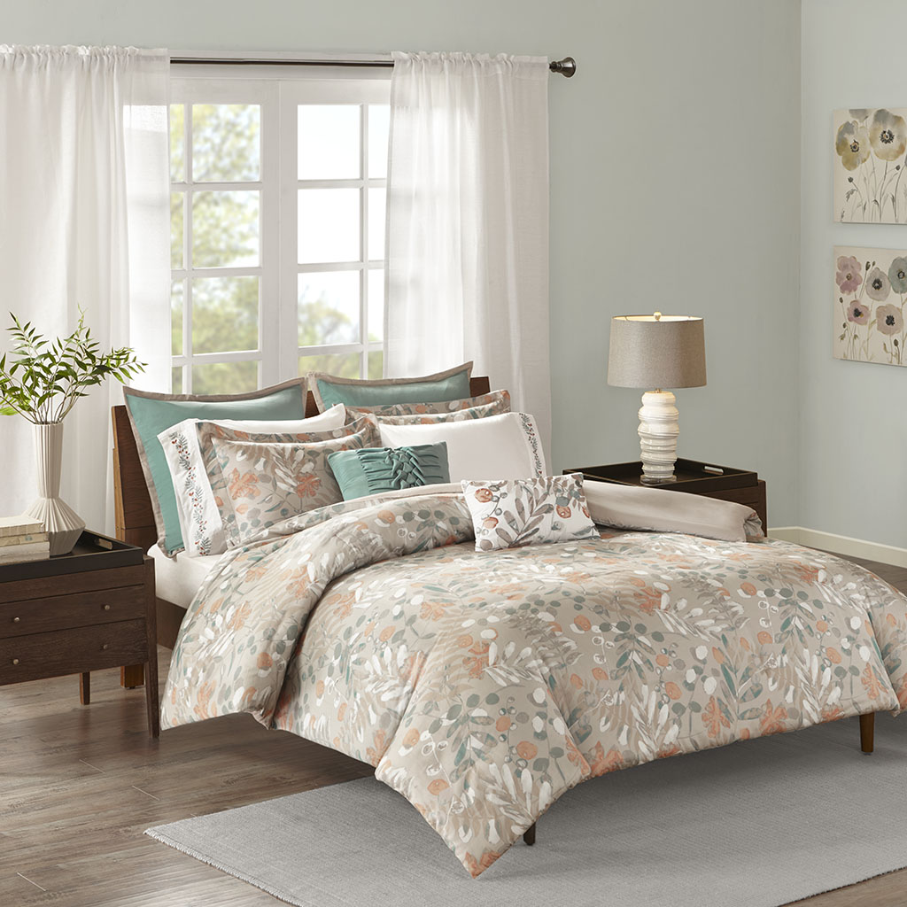 Madison Park - Fay 9 Piece Cotton Sateen Duvet Cover Set - Spice - Full/Queen
Madison Park - Fay 9 Piece Cotton Sateen Duvet Cover Set - Spice - Full/Queen