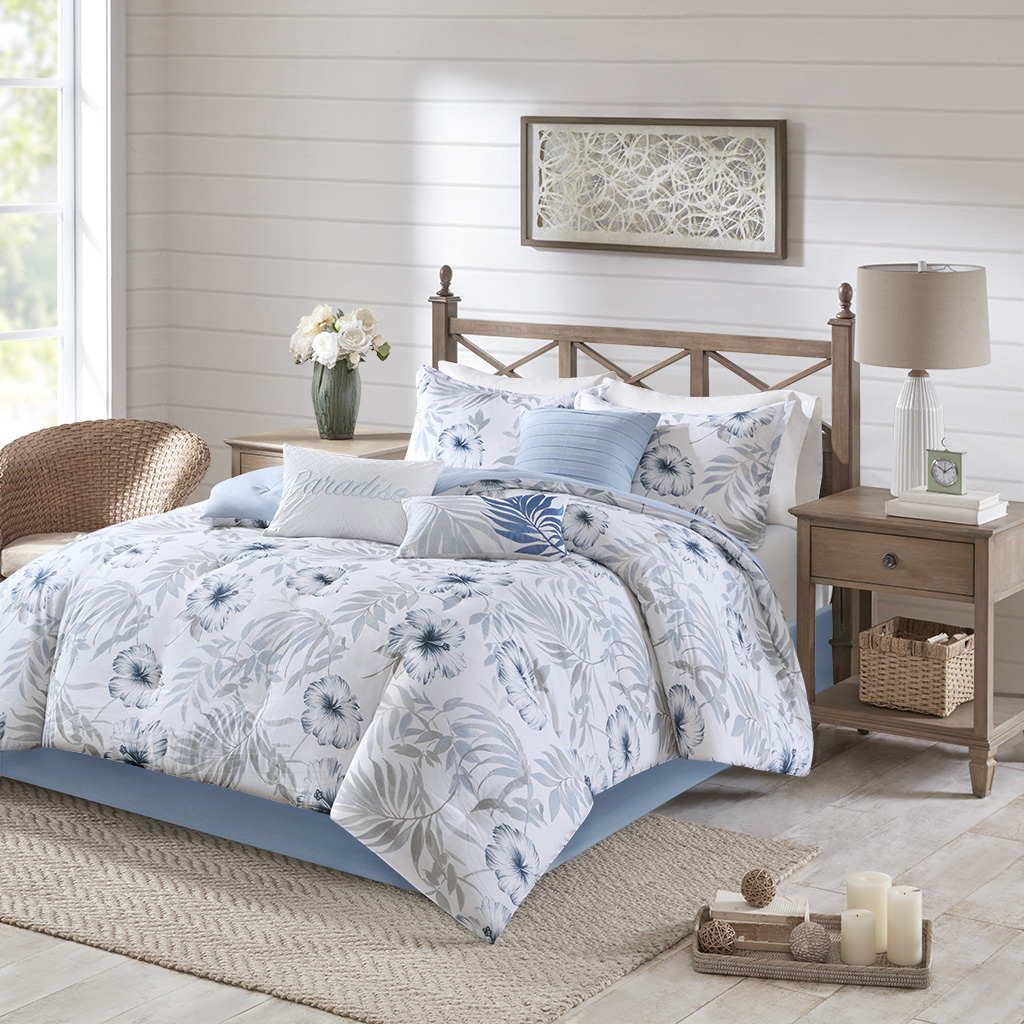 Madison Park - Milo 7 Piece Cotton Printed Comforter Set - Blue/White - King
Madison Park - Milo 7 Piece Cotton Printed Comforter Set - Blue/White - King