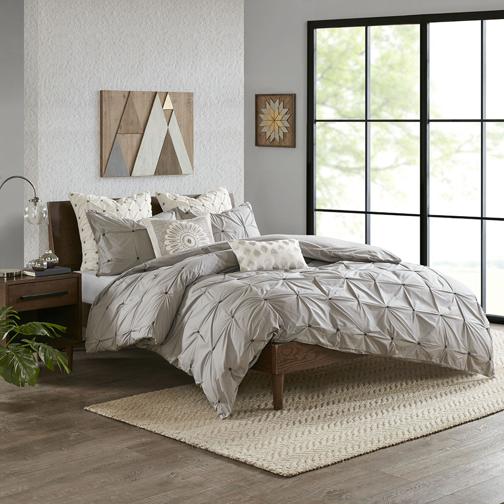 INK+IVY - 3 Piece Elastic Embroidered Cotton Duvet Cover Set - Gray - King/Cal King
INK+IVY - 3 Piece Elastic Embroidered Cotton Duvet Cover Set - Gray - King/Cal King