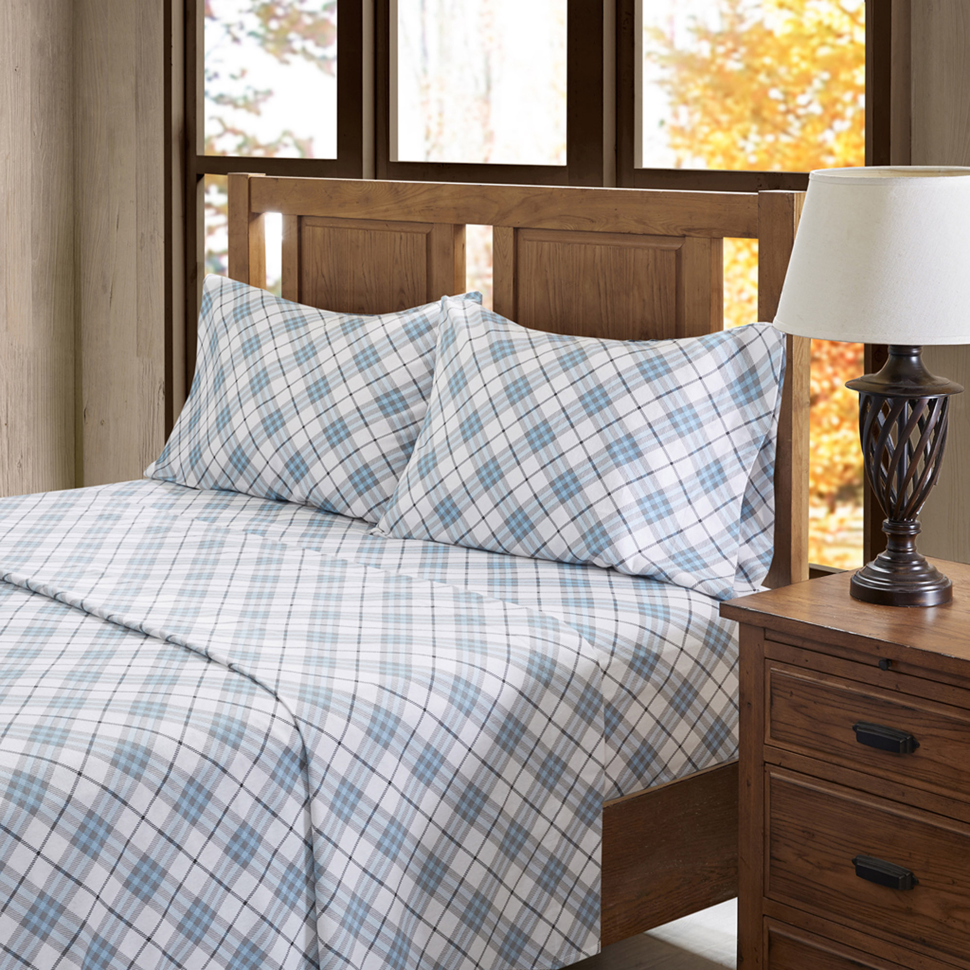 True North by Sleep Philosophy - Cozy Flannel 100% Cotton Flannel Printed Sheet Set - Blue Plaid - King
True North by Sleep Philosophy - Cozy Flannel 100% Cotton Flannel Printed Sheet Set - Blue Plaid - King