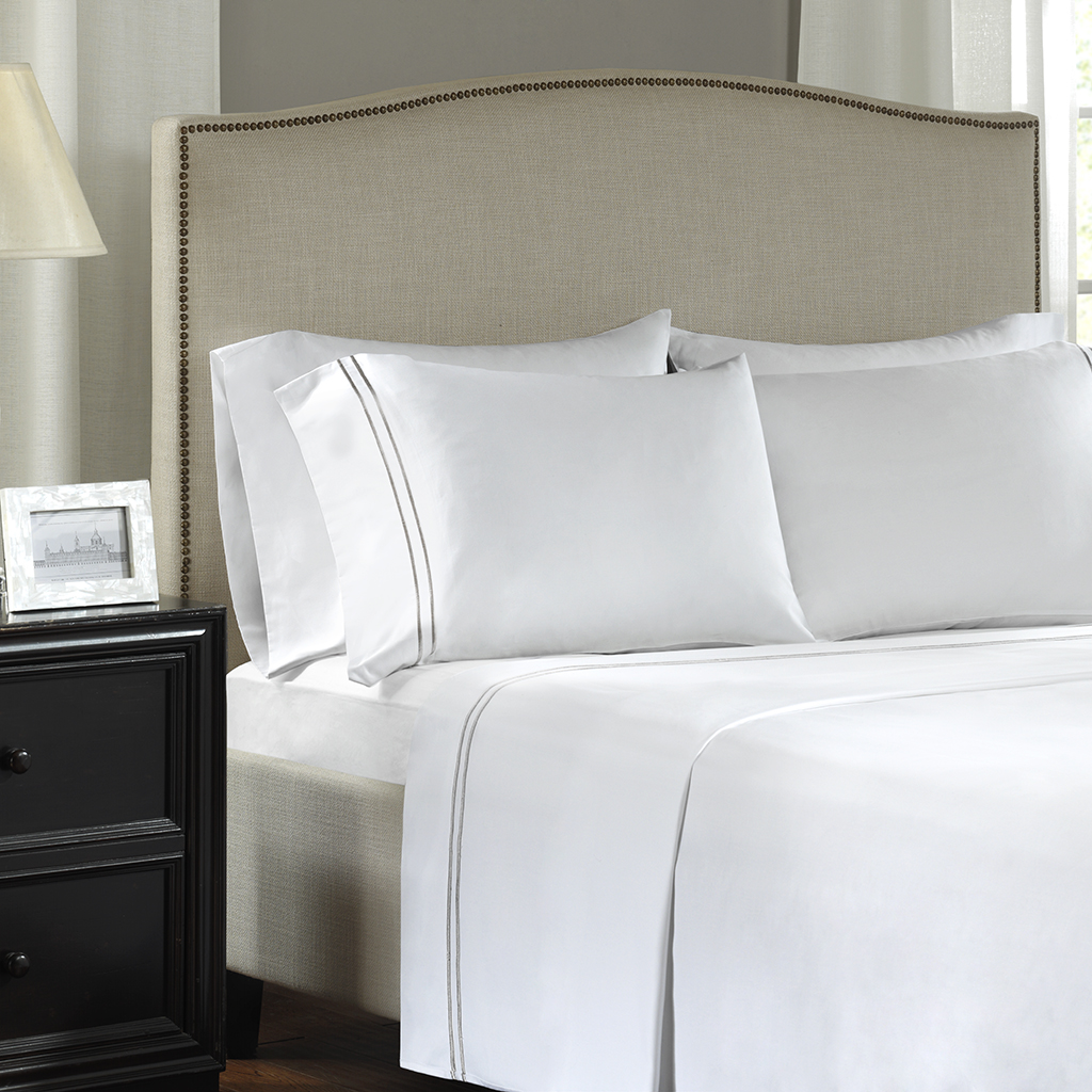 Madison Park - 400TC Embroidered Cotton Sateen Pillowcase Pair - White/Grey - Standard
Madison Park - 400TC Embroidered Cotton Sateen Pillowcase Pair - White/Grey - Standard