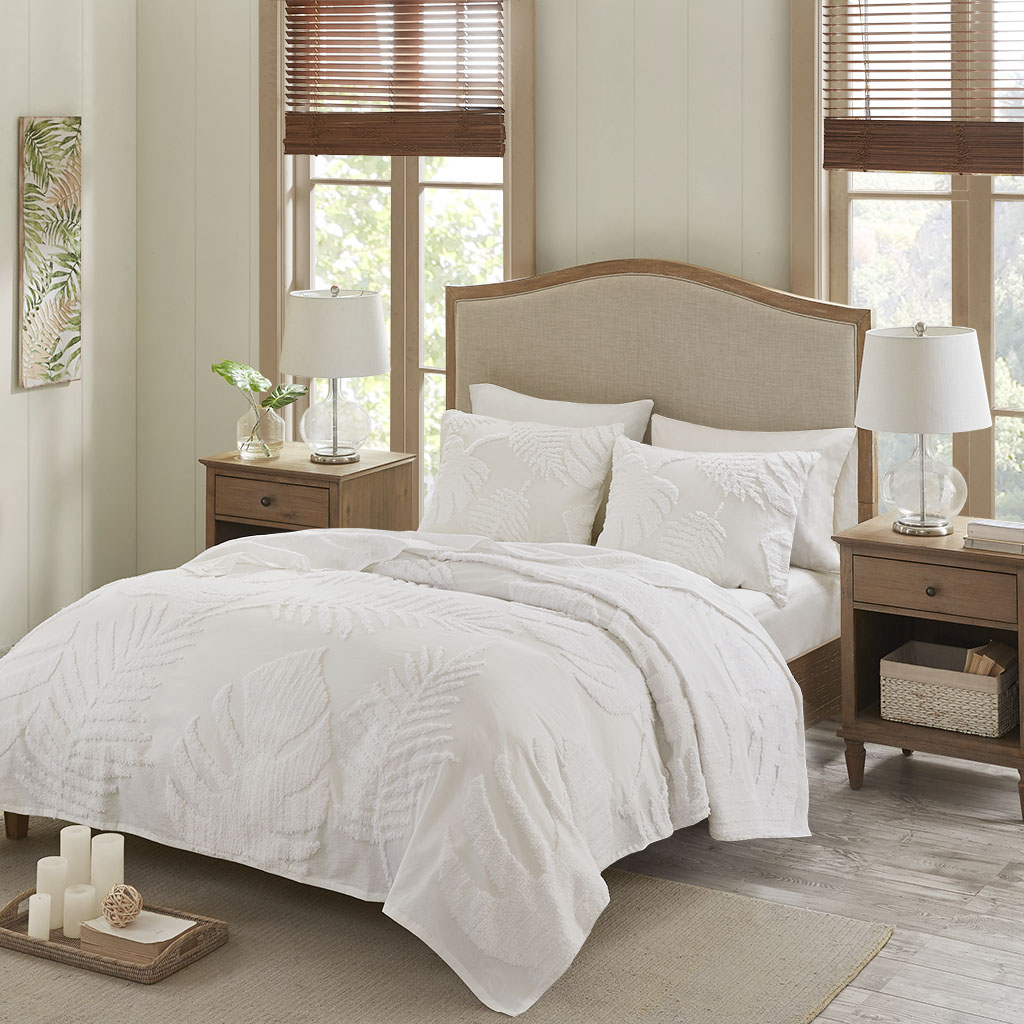 Madison Park - Bahari 3 Piece Tufted Cotton Chenille Palm Coverlet Set - White - Full/Queen
Madison Park - Bahari 3 Piece Tufted Cotton Chenille Palm Coverlet Set - White - Full/Queen