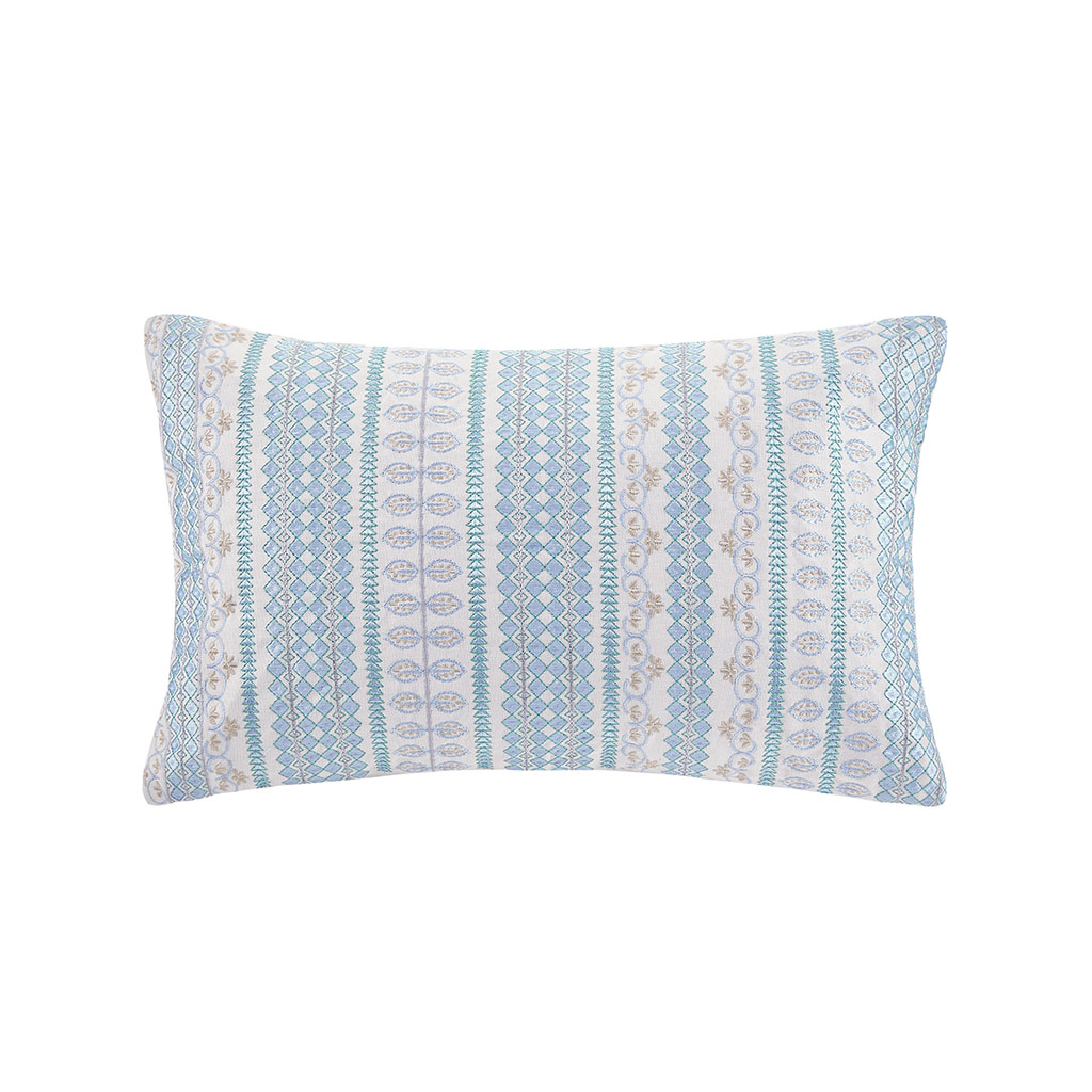 Echo Design - Bukhara Embroidered Cotton Oblong Decorative Pillow - Blue - 12x20''
Echo Design - Bukhara Embroidered Cotton Oblong Decorative Pillow - Blue - 12x20''