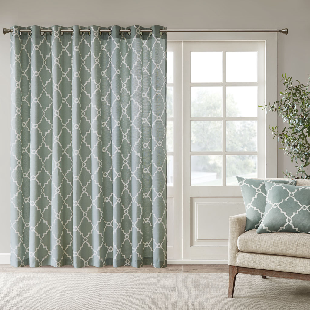 Madison Park - Saratoga Fretwork Print Patio Window Curtain - Seafoam - 84" Panel
Madison Park - Saratoga Fretwork Print Patio Window Curtain - Seafoam - 84" Panel