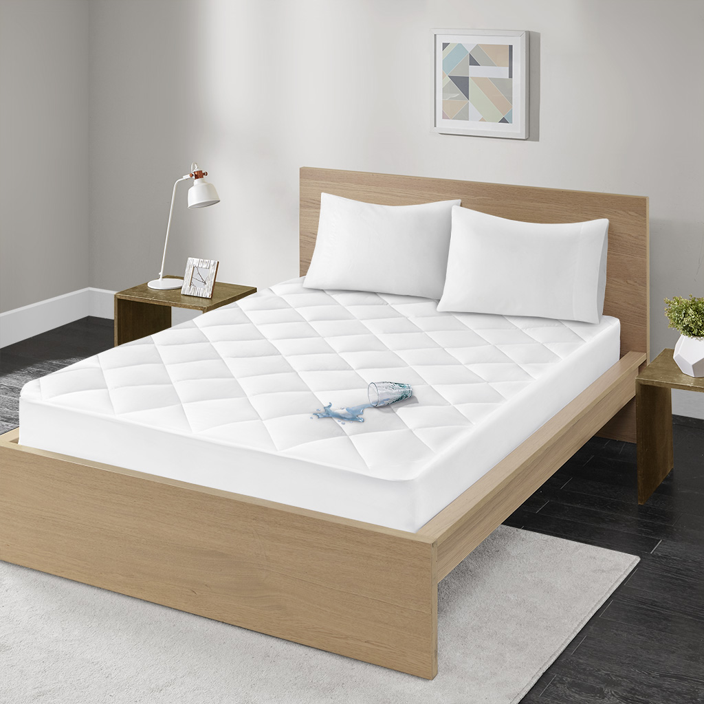 Madison Park - Quiet Nights 100% Cotton Sateen Waterproof Diamond Quilting Down Alternative Mattress Pad - White - Queen
Madison Park - Quiet Nights 100% Cotton Sateen Waterproof Diamond Quilting Down Alternative Mattress Pad - White - Queen