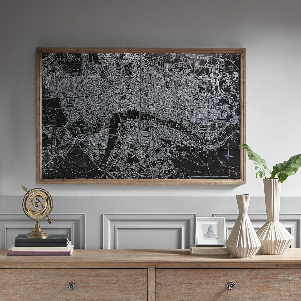 Madison Park - London Wall art made with Metal / Aluminum with wooden frame - Black - See below
Madison Park - London Wall art made with Metal / Aluminum with wooden frame - Black - See below