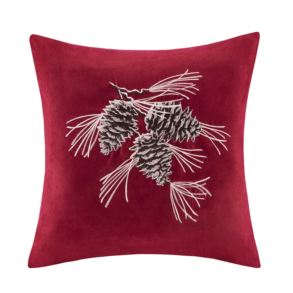 Madison Park - Pine Cone Embroidered Suede Square Pillow Square Pillow - Red - 20x20
Madison Park - Pine Cone Embroidered Suede Square Pillow Square Pillow - Red - 20x20
