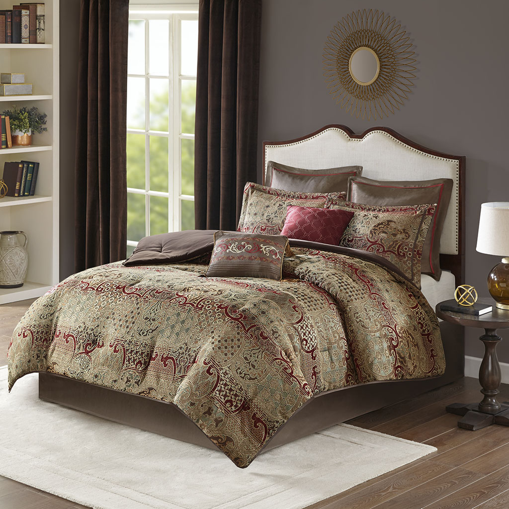 Madison Park - Hickory 8 Piece Chenille Jacquard Comforter Set - Red - King
Madison Park - Hickory 8 Piece Chenille Jacquard Comforter Set - Red - King