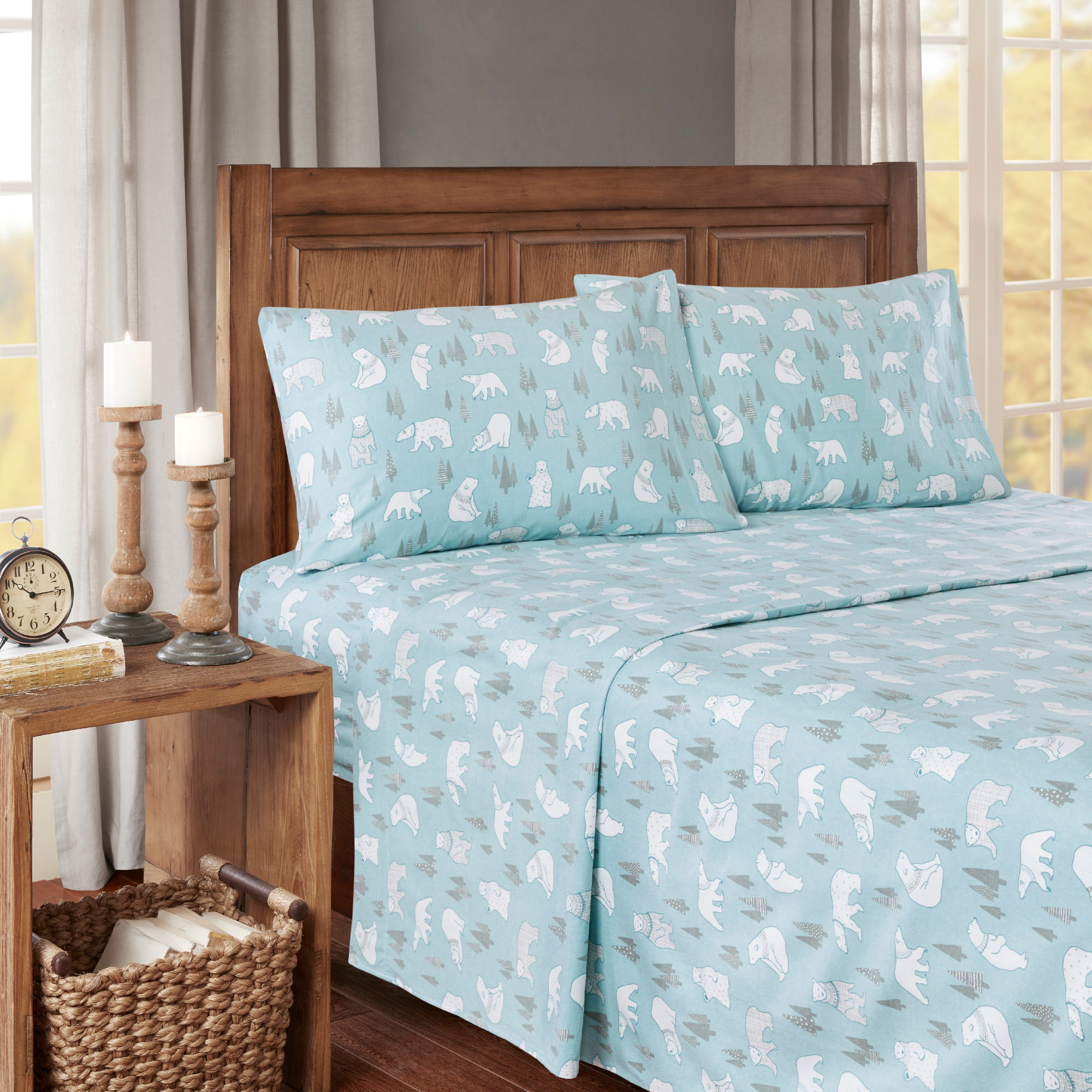 True North by Sleep Philosophy - Cozy Flannel 100% Cotton Flannel Printed Sheet Set - Blue Polar Bears - Full
True North by Sleep Philosophy - Cozy Flannel 100% Cotton Flannel Printed Sheet Set - Blue Polar Bears - Full