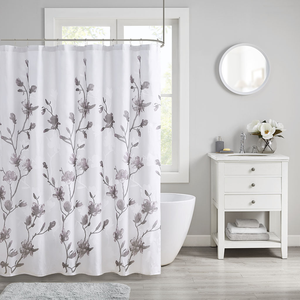 Madison Park - Magnolia Floral Printed Burnout Shower Curtain - Purple - 72x72
Madison Park - Magnolia Floral Printed Burnout Shower Curtain - Purple - 72x72