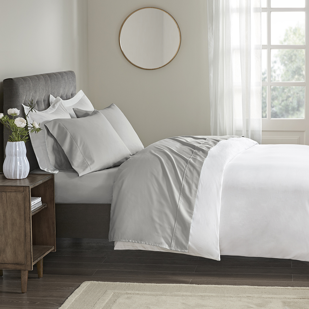 Beautyrest - 400 Thread Count Wrinkle Resistant Cotton Sateen Sheet Set - Grey - Queen
Beautyrest - 400 Thread Count Wrinkle Resistant Cotton Sateen Sheet Set - Grey - Queen