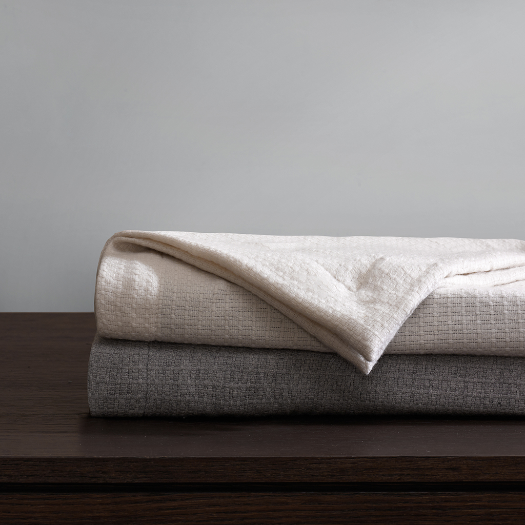 

Madison Park Signature - Luxury Wool Oversized Bed Throw - Ivory - 96x80