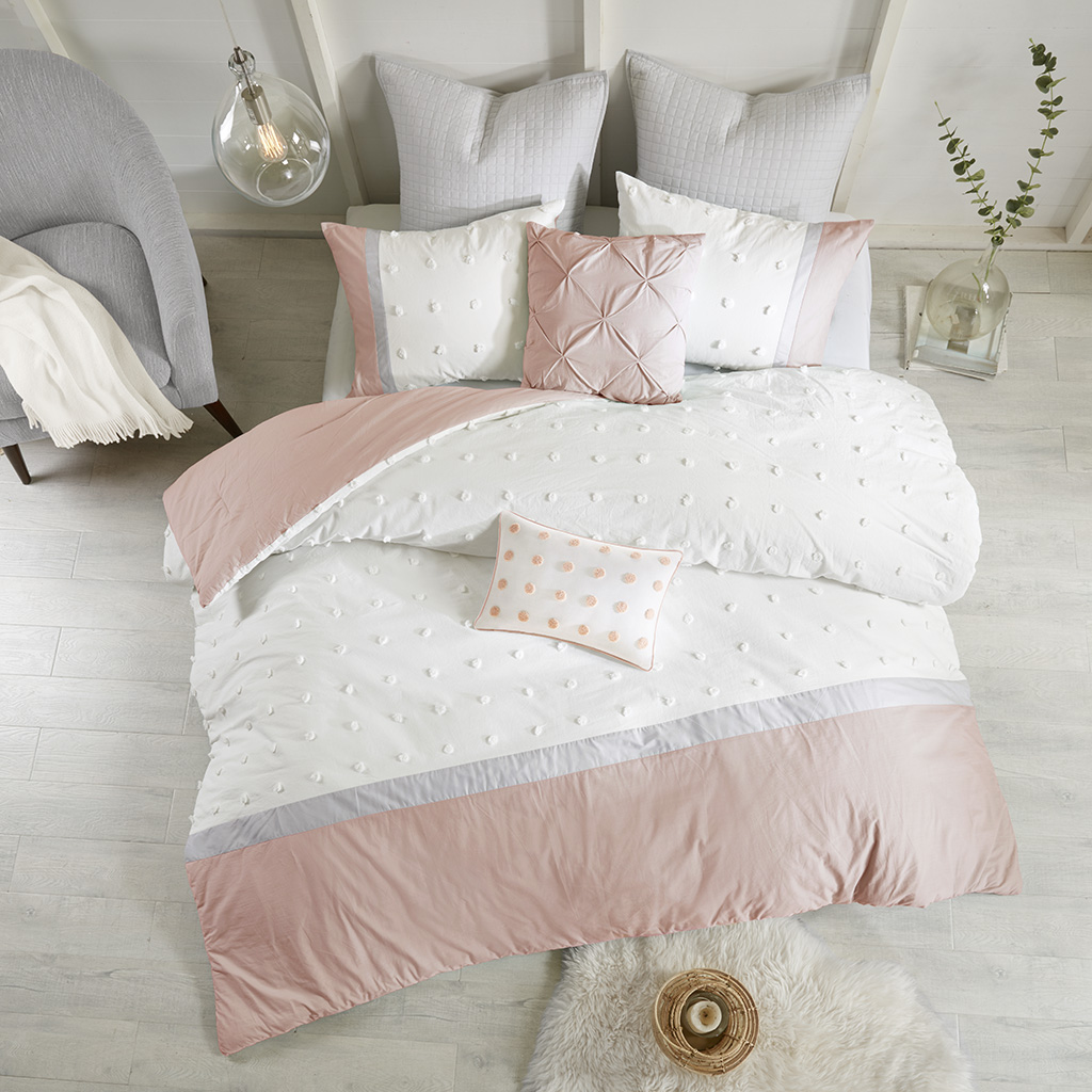 

Urban Habitat - Myla 7 Piece Cotton Jacquard Comforter Set - Blush - Full/Queen