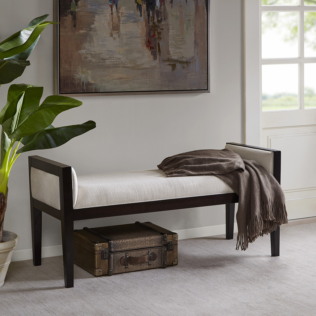 

Madison Park Signature - Thomas Bench Ottoman - Linen/Ebony - See below