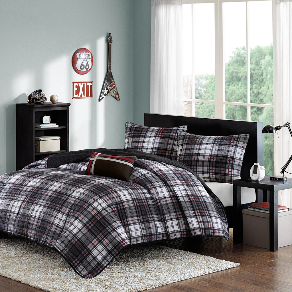 

Mi Zone - Harley Reversible Coverlet Set - Black - Twin/Twin XL