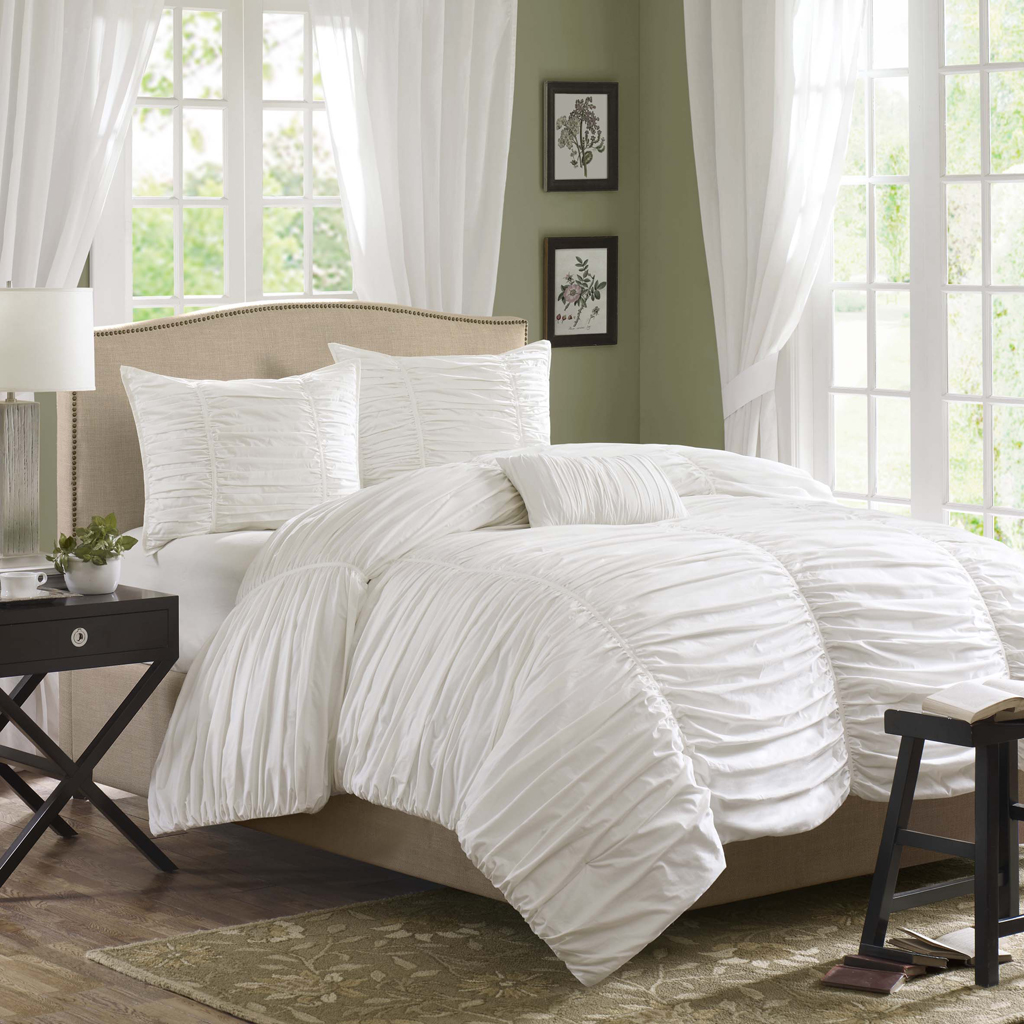 

Madison Park - Delancey Comforter Set - White - Twin/Twin XL