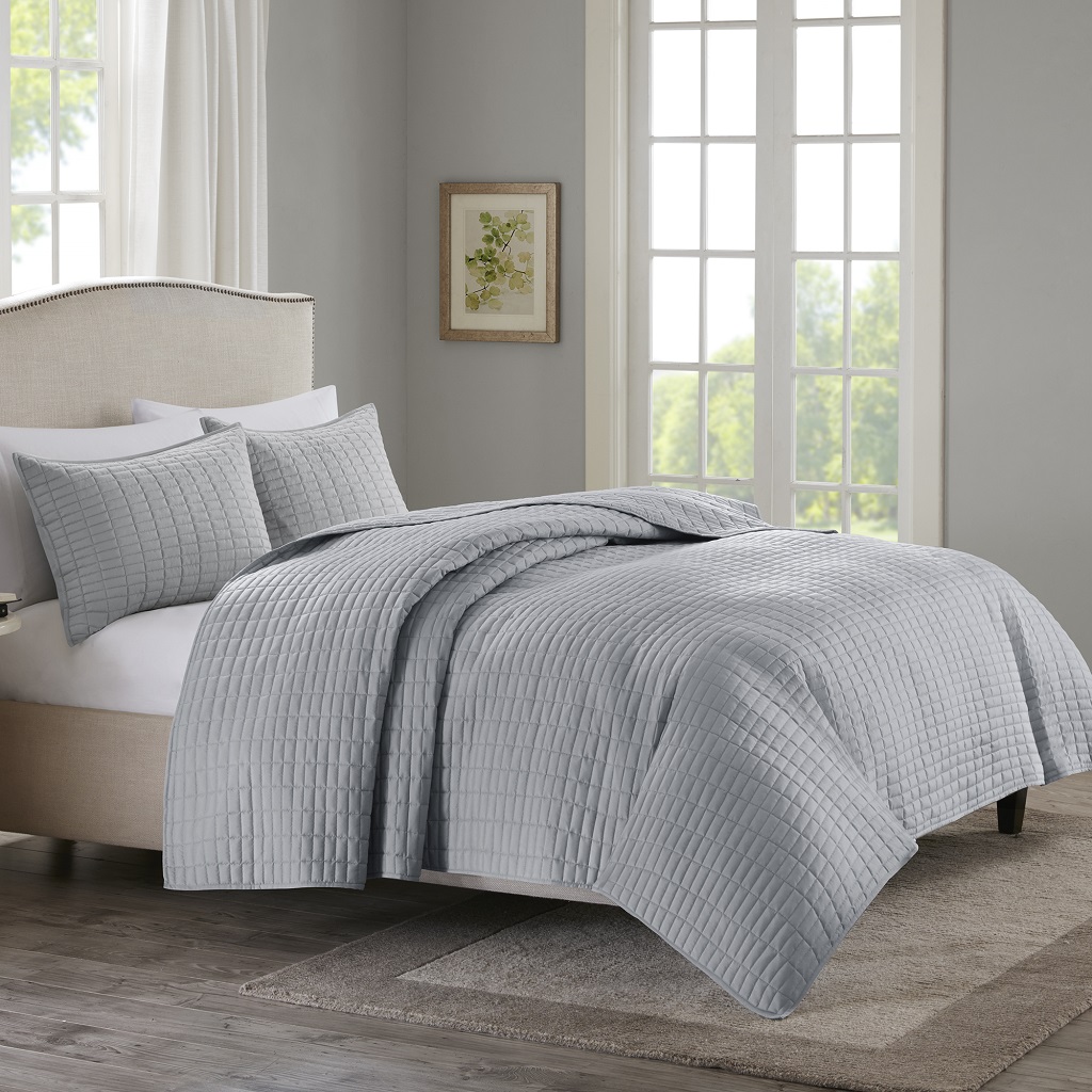 

Home Essence - Hayden 3 Piece Coverlet Set - Grey - King/Cal King