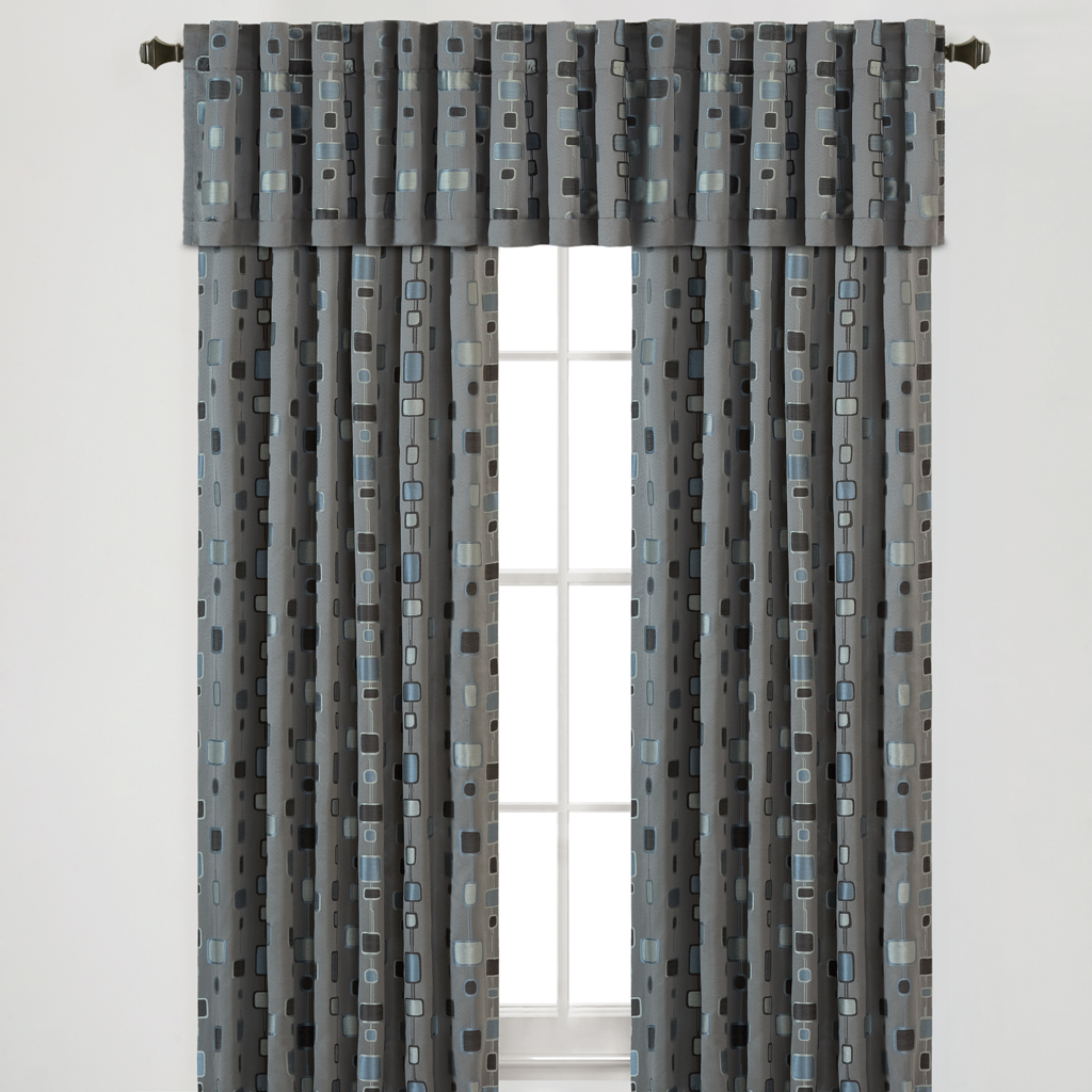 

Madison Park - Modern Squares Eco Friendly Curtain - Grey - 84" Panel