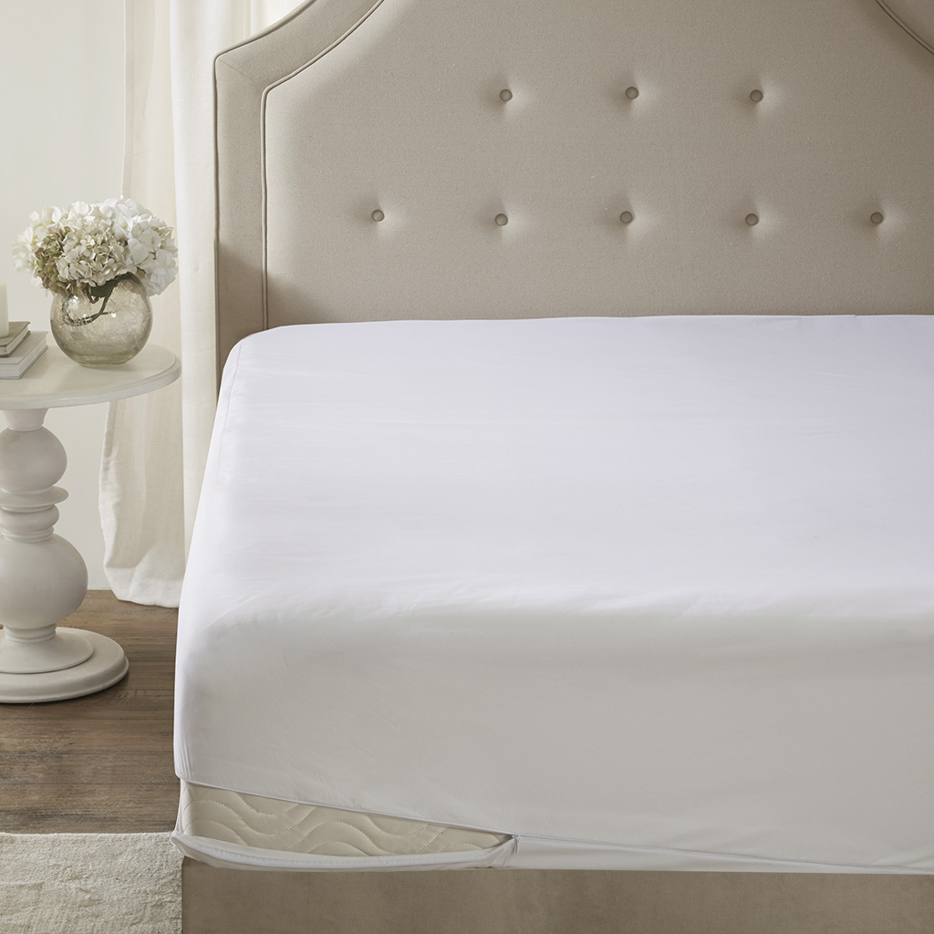 

Sleep Philosophy - Copper Infused Micro Fiber Zippered Mattress Protector - White - Twin