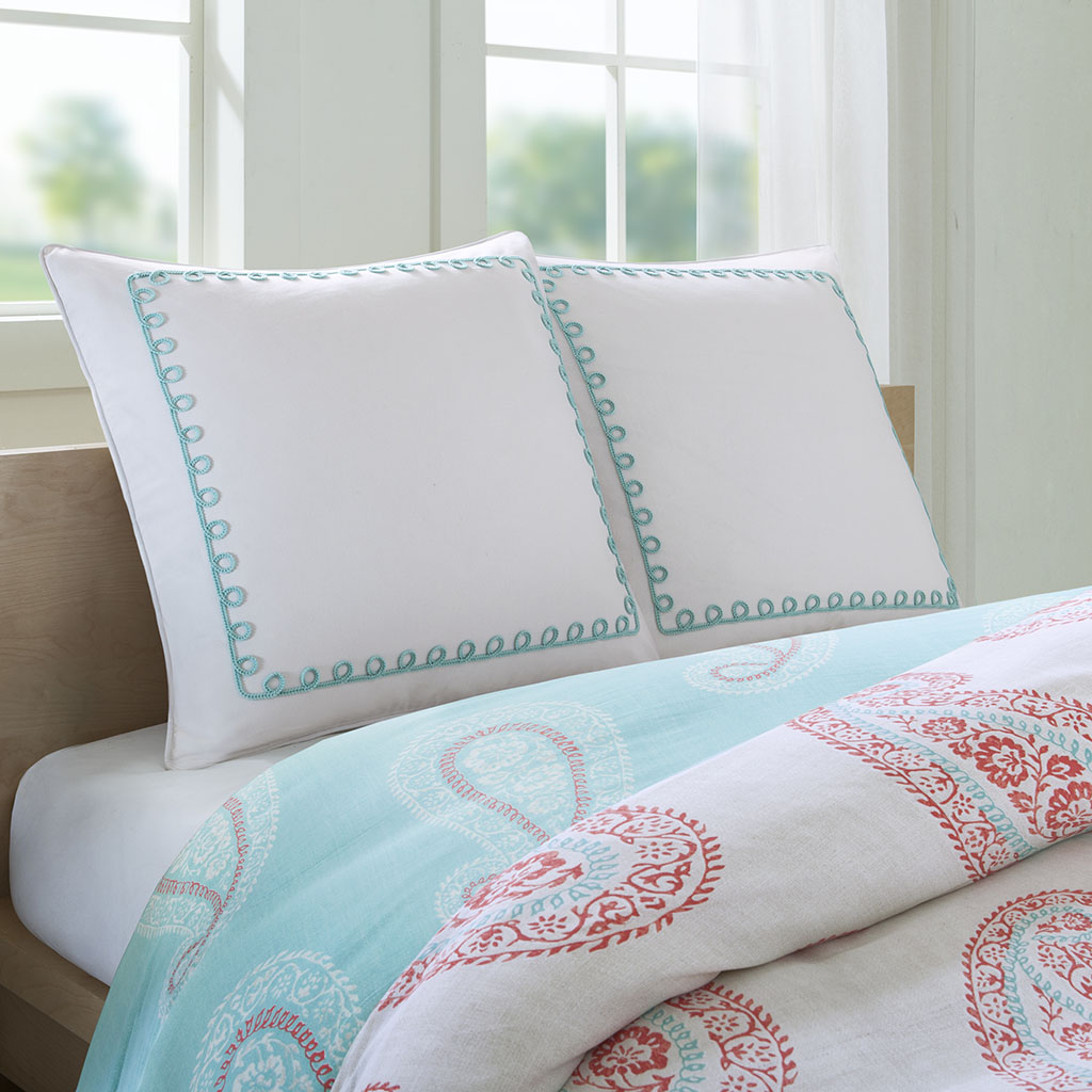 

Echo Design - Madira Coral European Sham - Ivory - Euro Sham