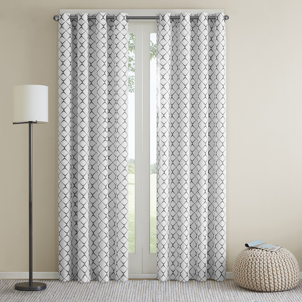 

Madison Park - Aliya Window Curtain Pair - White - 96" Panel