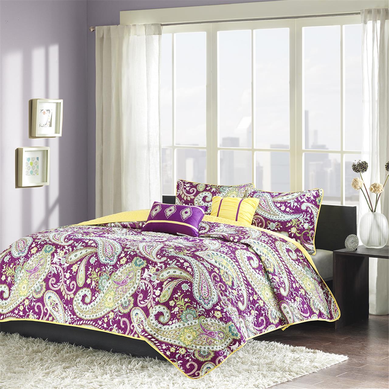 

Intelligent Design - Melissa Coverlet Set - Purple - Twin/Twin XL