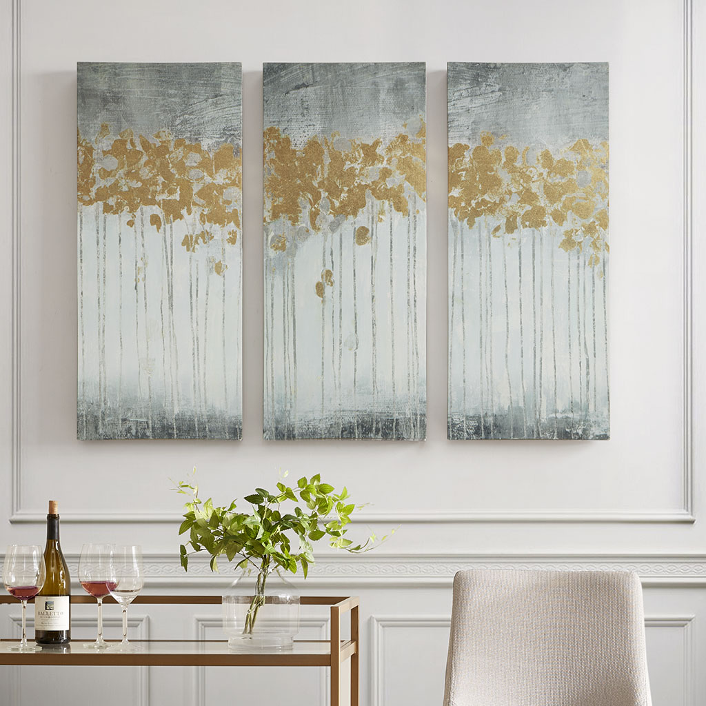 

Madison Park - Evening Forest Gel Coat Canvas 3 Piece Set - Grey - See below