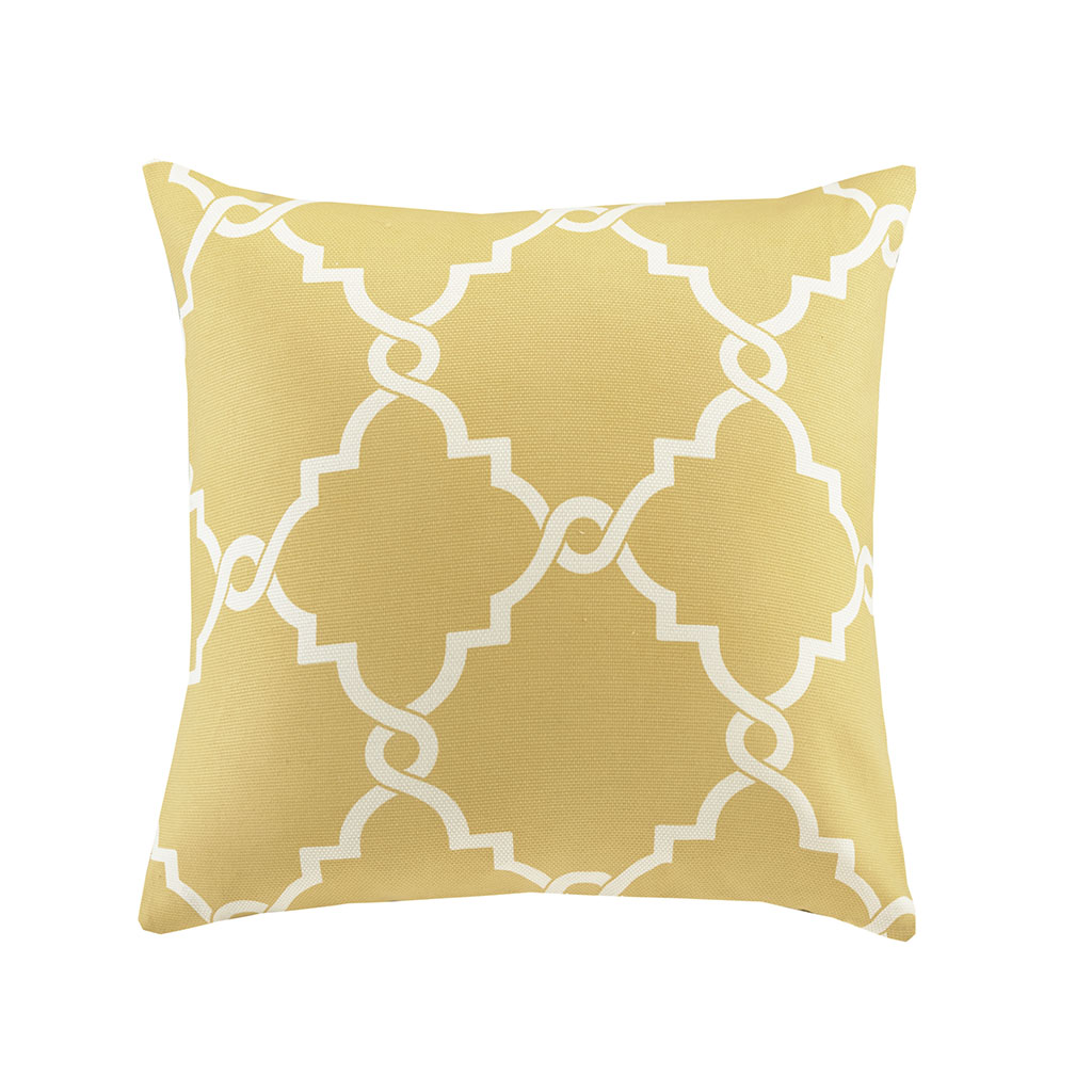 

Madison Park - Saratoga Fretwork Print Square Pillow - Yellow - 20x20