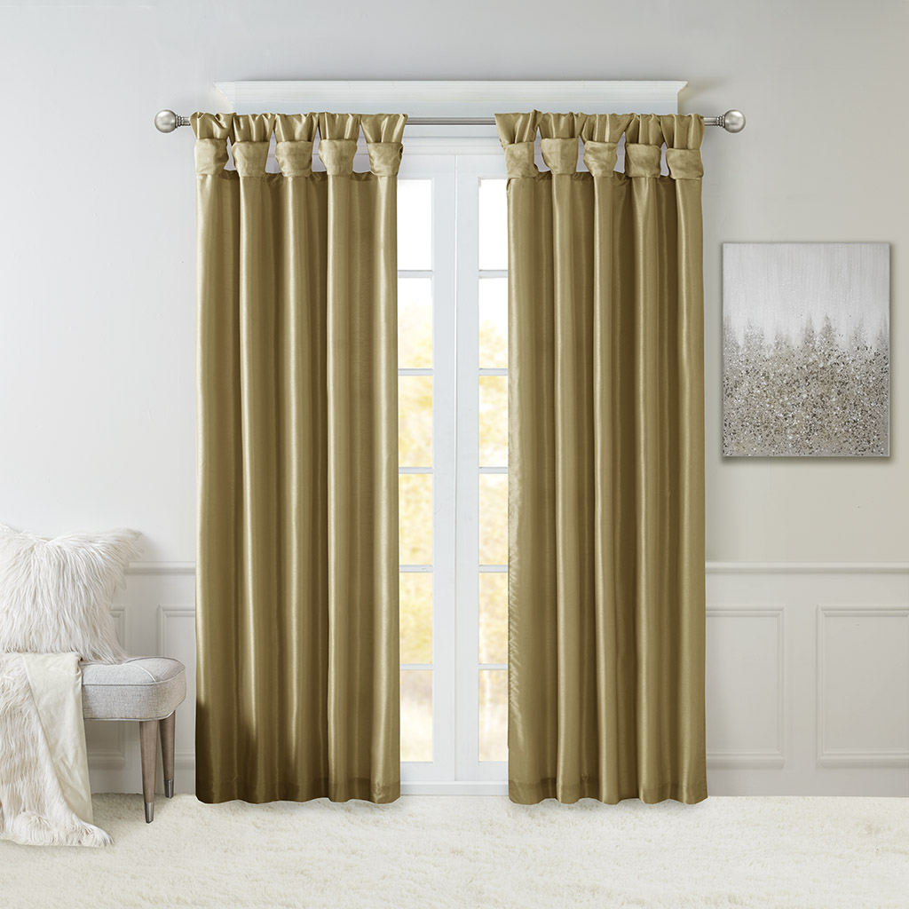 

Madison Park - Emilia Twist Tab Lined Window Curtain - Bronze - 84" Panel