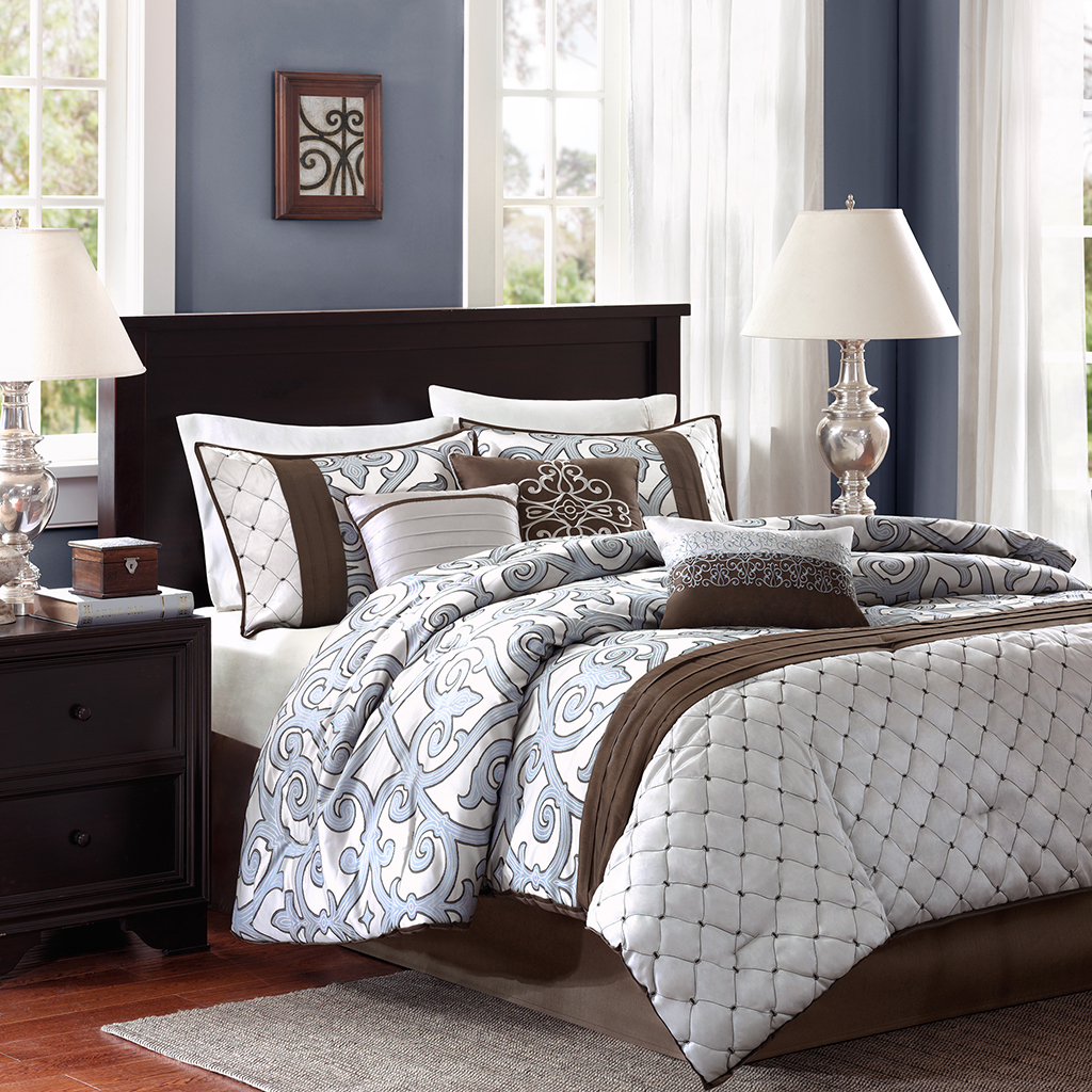 

Madison Park - Crosby 7 Piece Comforter Set - Brown - King