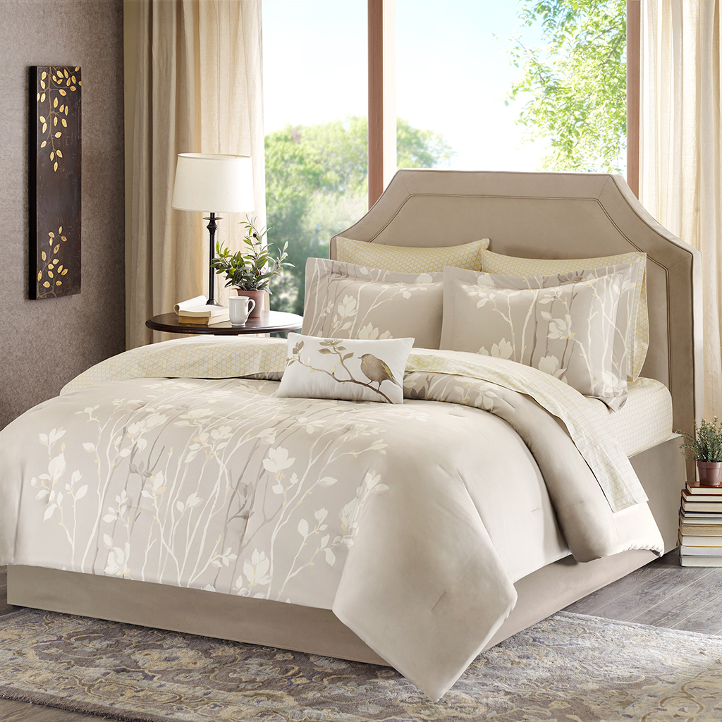 

Madison Park Essentials - Vaughn Complete Comforter and Cotton Sheet Set - Taupe - Twin