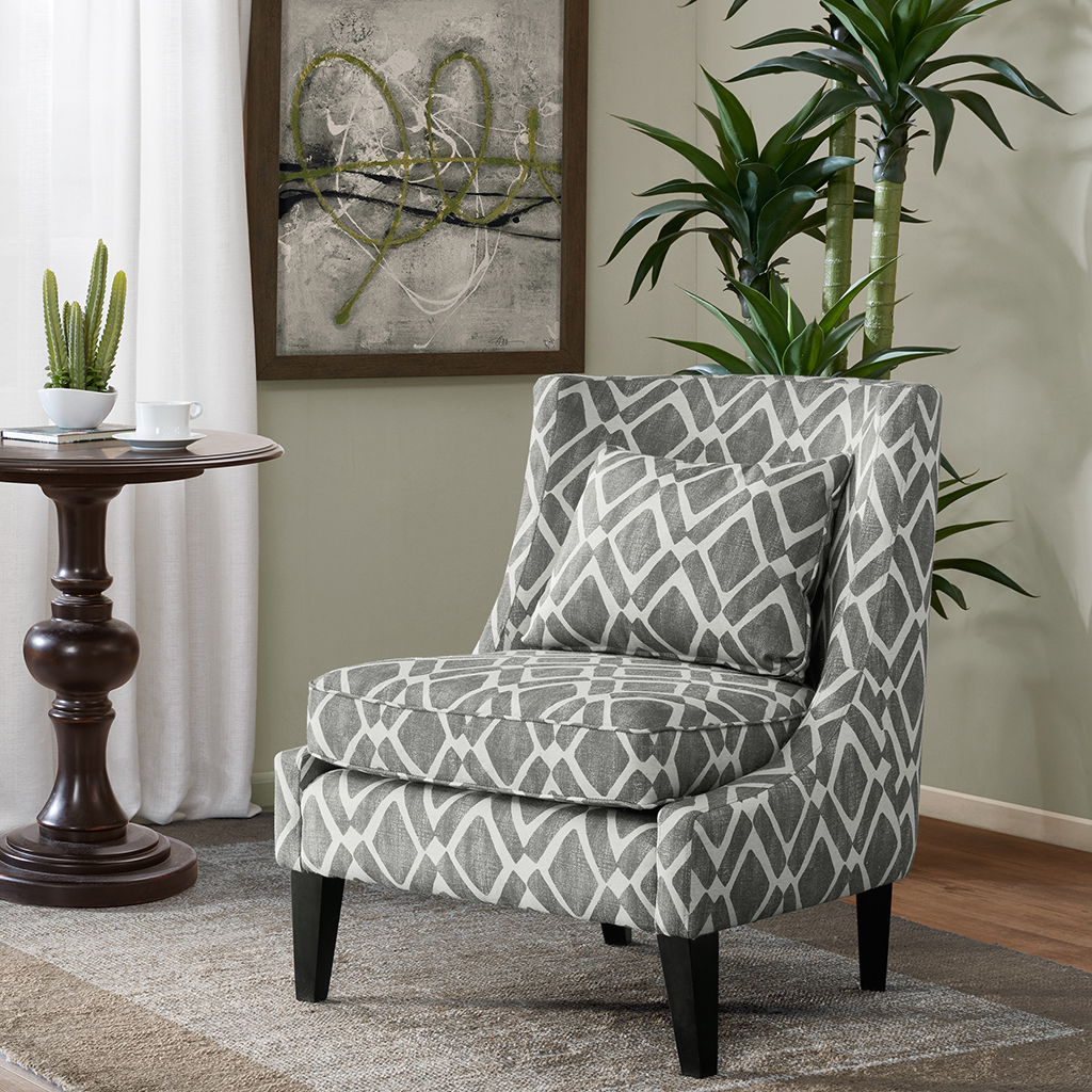 

Madison Park - Waverly Swoop Arm Chair - Grey - See below