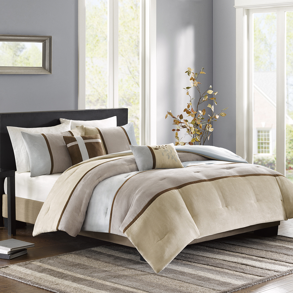 

Madison Park - Stockholm 5 Piece Comforter Set - Blue - King/Cal King