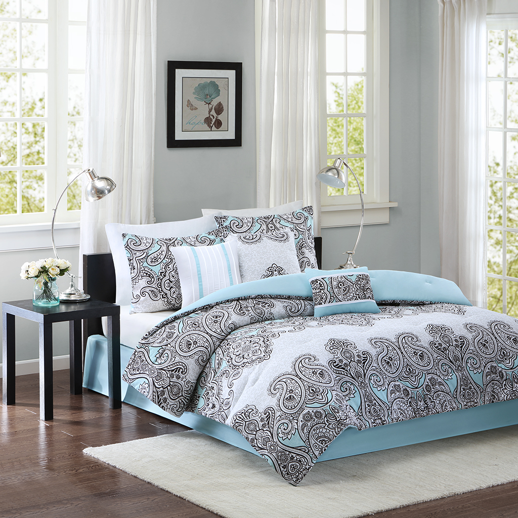 

Home Essence - Kelsey 7 Piece Comforter Set - Blue - King