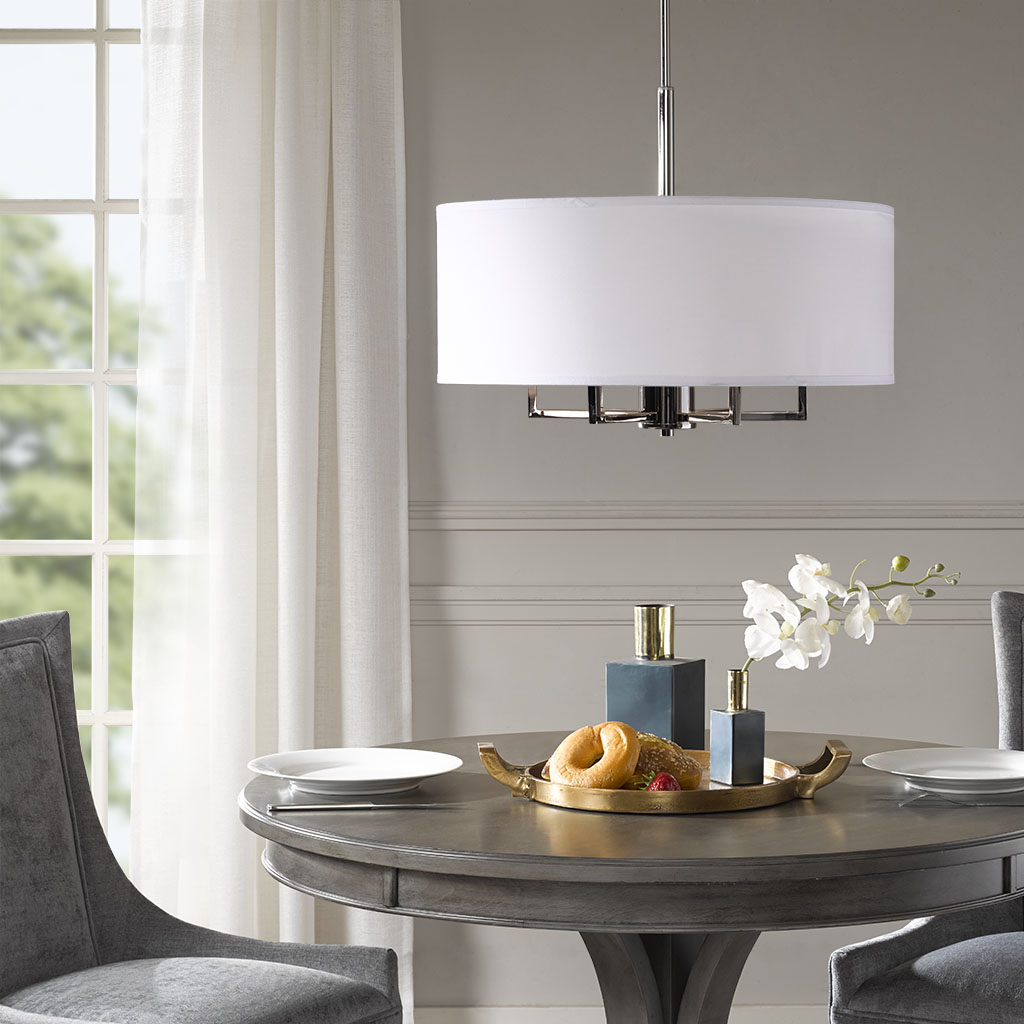 

Madison Park Signature - Broderick Chandelier - White/Silver - See below