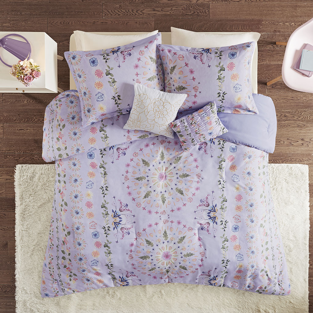 

Intelligent Design - Navi Printed Comforter Set - Purple - Full/Queen