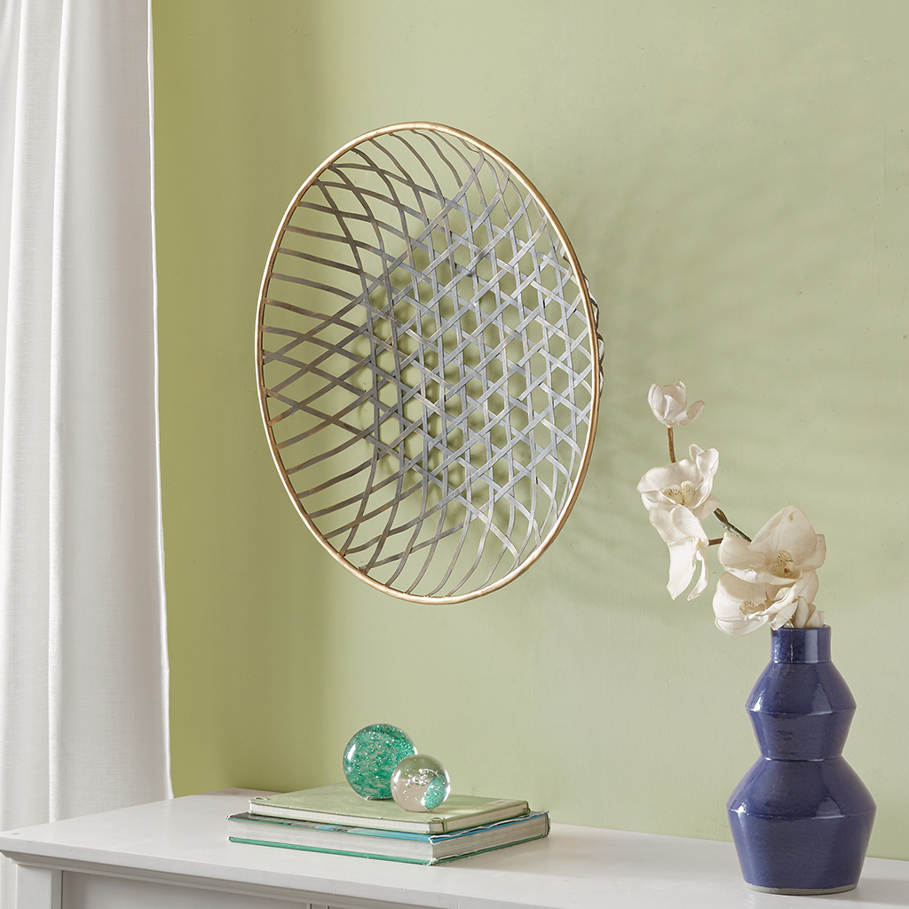 

Madison Park - Anise Painted Metal Wall Decor - Navy/Gold - See below