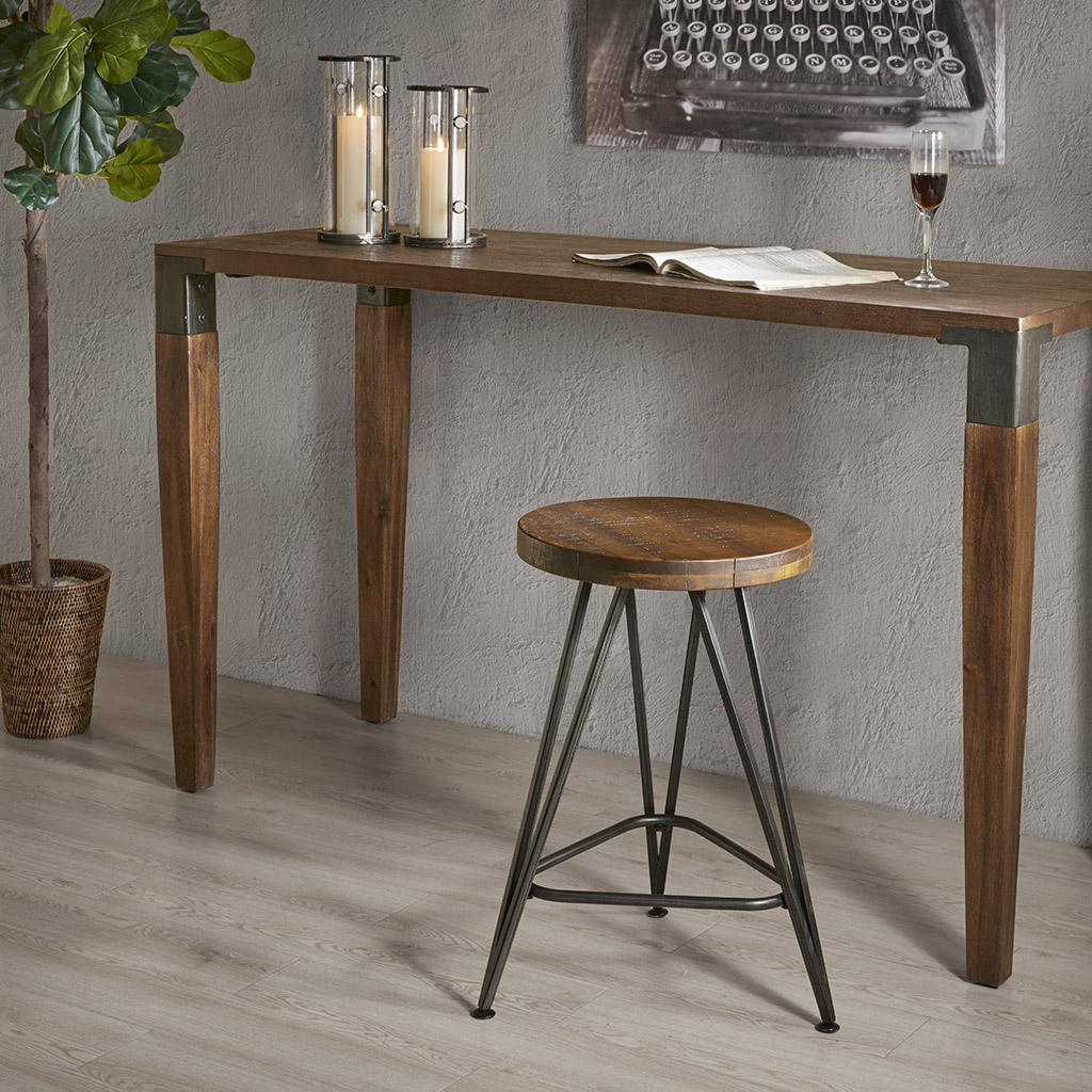 

INK+IVY - Trestle Counterstool - Dark Brown - See below