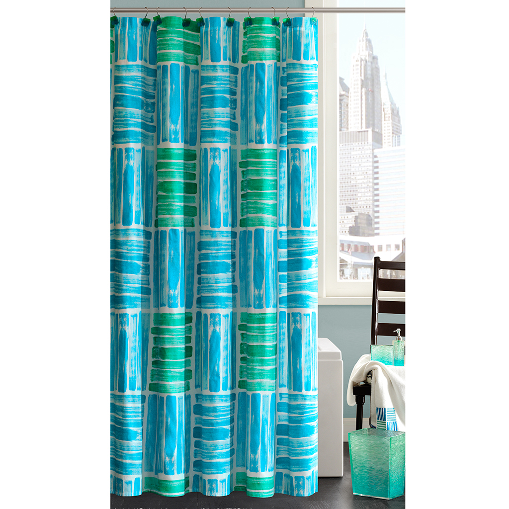 

Madison Park - Seaglass Shower Curtain with Hooks - Green - 72x72