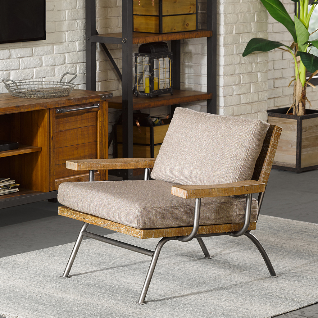 

INK+IVY - Renu Accent Chair - Tan/Gunmetal - See below