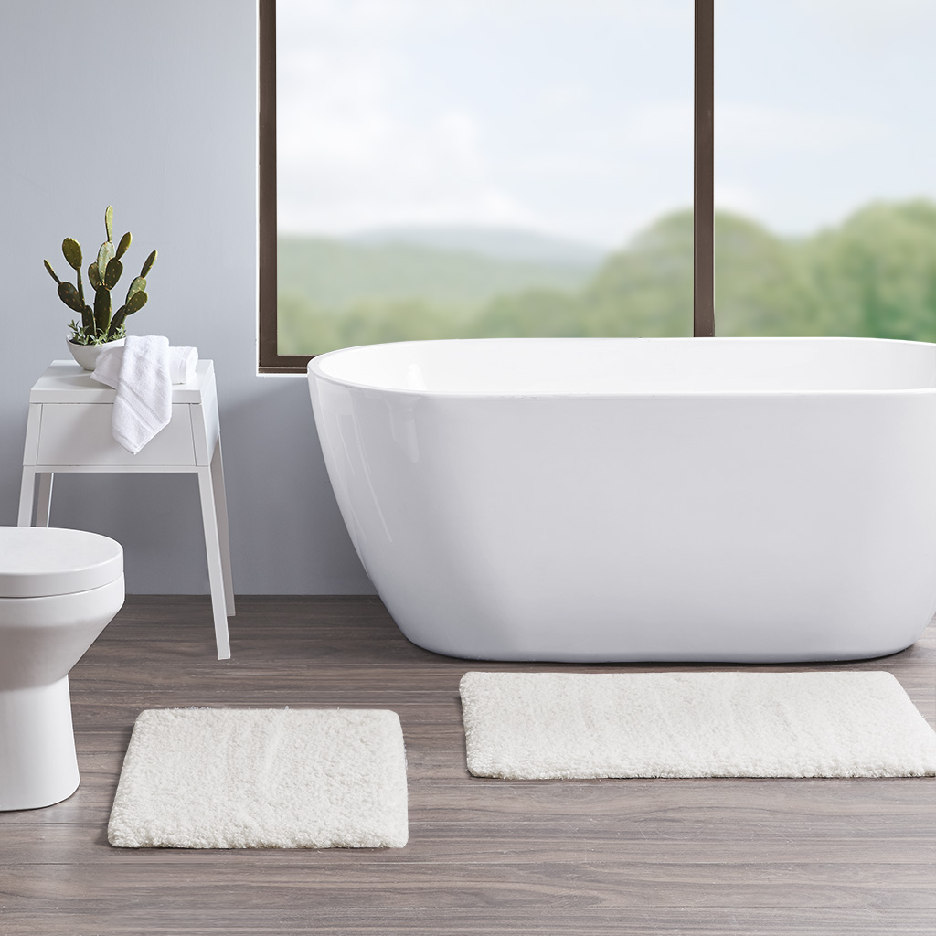 

510 Design - Annie Tufted Solid Bath Rug 2-Piece Set - White - 17x24"/20x32
