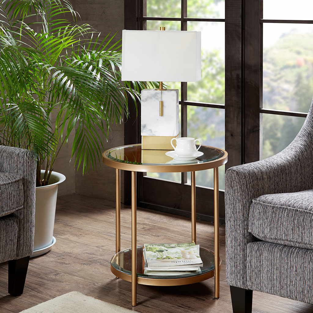 

Madison Park - Cole End Table - Mirror/Bronze - See below